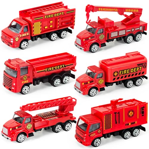 6er-Set Diecast Feuerwehrfahrzeuge, Mini Feuerwehrspielzeug für Kleinkinder 3-5 Jahre, Feuerwehr-Notfallfahrzeuge Set für Jungen Mädchen im Alter von 3 4 5 6 7 Jahren Geburtstagsfeier Geschenke & Good 6er-Set Diecast Feuerwehrfahrzeuge, Mini Feuerwehrspielzeug für Kleinkinder 3-5 Jahre, Feuerwehr-Notfallfahrzeuge Set für Jungen Mädchen im Alter von 3 4 5 6 7 Jahren Geburtstagsfeier Geschenke & Good von Tcvents