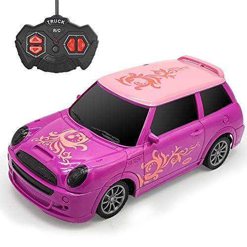 Tcvents Ferngesteuertes Auto für Mädchen - Rc Car Pink Lila Prinzessin Stil Rennauto Fahrzeug mit Beleuchtung Fernbedienung Autos für Kinder Alter 3 4 5 6 7 8-12 Geburtstag von Tcvents