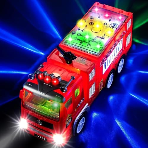 Tcvents Feuerwehrauto Spielzeug, Feuerwehrauto Spielzeug für 3 Jahre, eingebaute Lichter und Geräusche, 360 Grad drehbar, geeignet für 3 4 5 6 7 8 Jahre alte Geburtstag Weihnachten Party Geschenke Tcvents Feuerwehrauto Spielzeug, Feuerwehrauto Spielzeug für 3 Jahre, eingebaute Lichter und Geräusche, 360 Grad drehbar, geeignet für 3 4 5 6 7 8 Jahre alte Geburtstag Weihnachten Party Geschenke von Tcvents