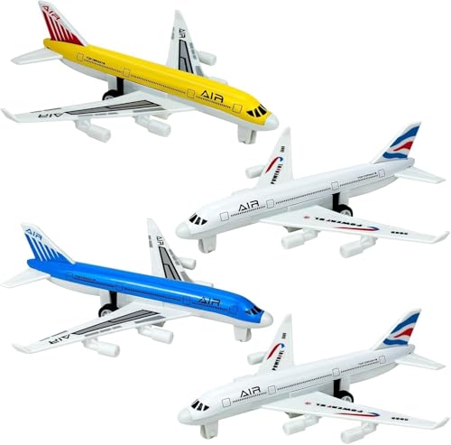 Tcvents Flugzeug Spielzeug, Metall Pull Back Flugzeug Spielzeug für 3 4 5 6 Jahre Jungen Mädchen, Diecast Flugzeuge Modelle, Geschenke für 6 jahrlge Jungen Kinder von Tcvents