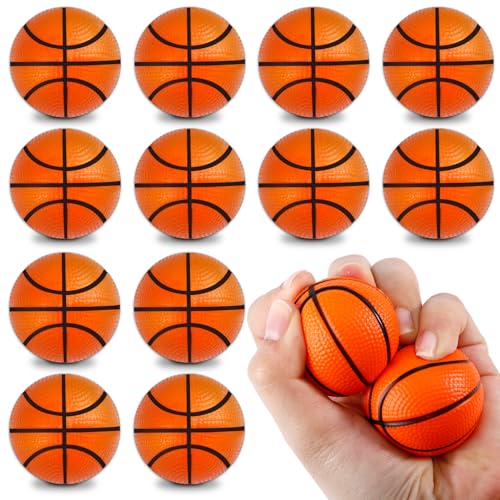 Tczecoo 12 Stück Basketball-Stressbälles,4 cm Sportbälle Basketballs-Stressbälle,Schaumstoff-Anti-Stress-Bälle,Mini Sportbälle Basketballs für Schule Karneval,Basketball-Party,Angstlinderung von Tczecoo
