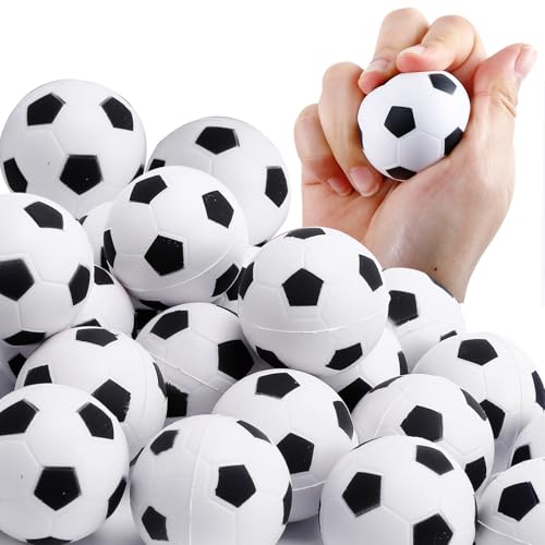 Tczecoo 16 Stück Mini Sportbälle, 4cm Fußball Stressbälle für Kinder, Anti Stress Spielzeug Bälle, Antistressball für Spielpreise Gastgeschenke Party, Mini Schaum Fußball für Kinder Erwachsene von Tczecoo