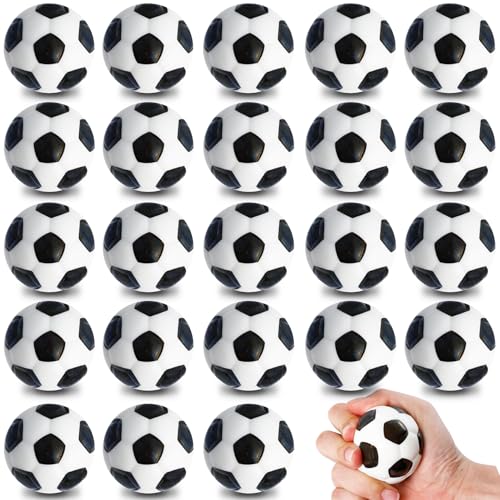 Tczecoo 24 Stück Mini Fußball, 5cm Mini Sportbälle, Schaumstoffbälle, Anti Stress Spielzeug Bälle, Fußball Stressbälle für Kinder und Erwachsene, Spielpreise Gastgeschenke Party von Tczecoo