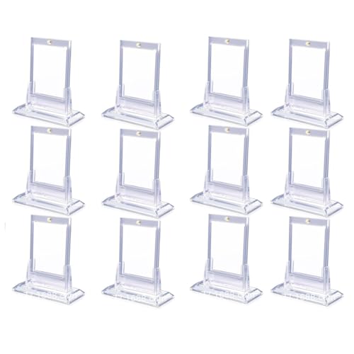 Tdkjfoutr 12 Stück Magnetische Kartenhalter für Sammelkarten, 35PT Acryl-Baseball-Kartenhalter mit Kartenständer für Sportkarten, Einfach zu Verwenden von Tdkjfoutr