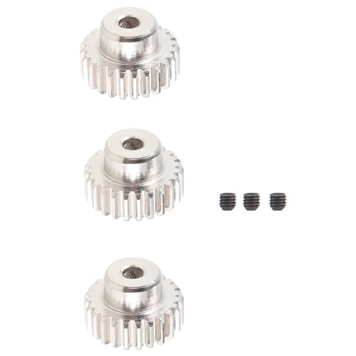 Tdkjfoutr 3 STÜCKE 3,175 mm Welle Metallritzel Motorgetriebe 32DP 48DP 64DP M0.6 M0.8 für 1/10 1/8 RC Auto 3650 3660 Ersatzteile Zubehör 24t von Tdkjfoutr