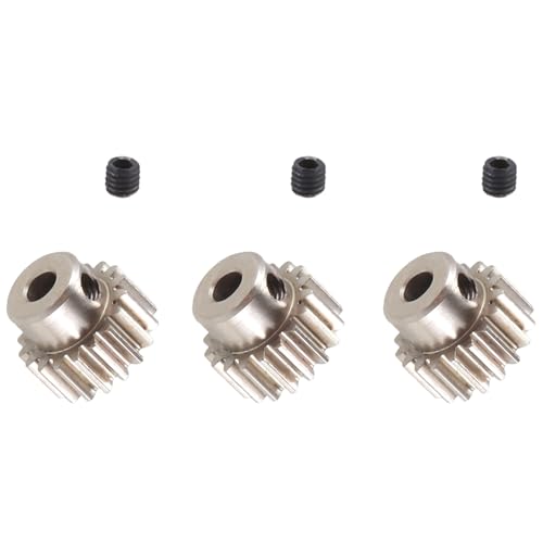 Tdkjfoutr 3 STÜCKE 3,175 mm Welle Metallritzel Motorgetriebe 32DP 48DP 64DP M0.6 M0.8 für 1/10 1/8 RC Auto 3650 3660 Ersatzzubehör 18t von Tdkjfoutr