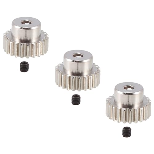 Tdkjfoutr 3 STÜCKE 3,175 mm Welle Metallritzel Motorgetriebe 32DP 48DP 64DP M0.6 M0.8 für 1/10 1/8 RC Auto 3650 3660 Teile 23t von Tdkjfoutr