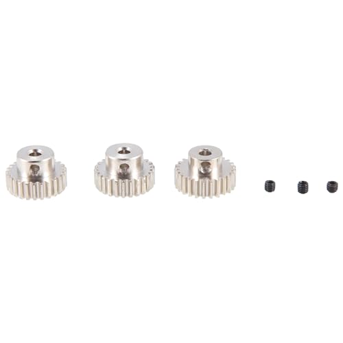 Tdkjfoutr 3 STÜCKE 3,175 mm Welle Metallritzel Motorgetriebe 32DP 48DP 64DP M0.6 M0.8 für 1/10 1/8 RC Auto 3650 3660 Teile 25t von Tdkjfoutr