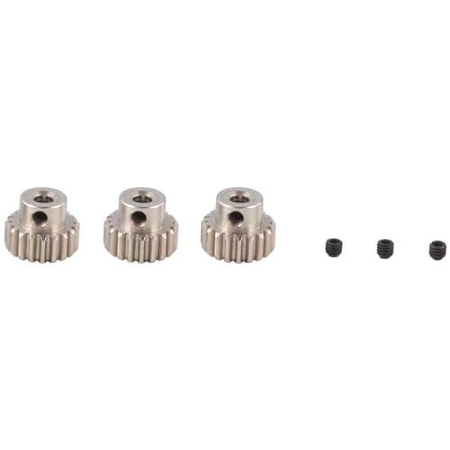 Tdkjfoutr 3 STÜCKE 3,175 mm Welle Metallritzel Motorgetriebe 32DP 48DP 64DP M0.6 M0.8 für 1/10 1/8 RC Auto 3650 3660 Teilezubehör 19t von Tdkjfoutr