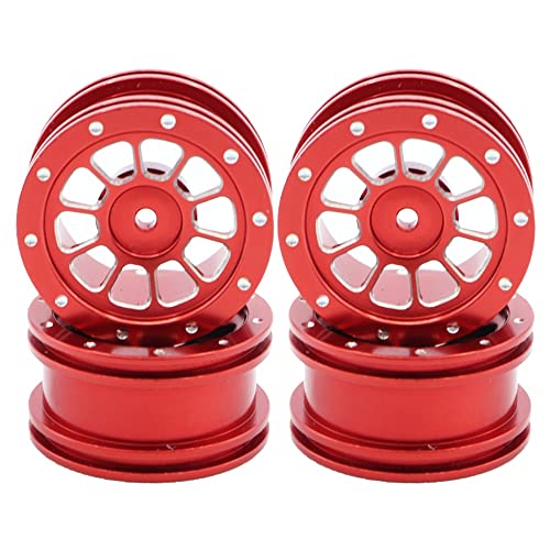 Tdkjfoutr 4 StüCk Metall Felge Rad Nabe für 1603 SG1603 UD1601 UD1603 UD1604 UD1607 1/16 RC Auto Upgrade ZubehöR Teile,Rot von Tdkjfoutr