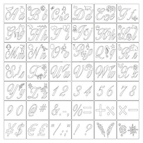 Tdkjfoutr 42Pcs / Set Alphabet Number Kinder DIY Malerei Zeichnung Schablonenvorlagen Dekoration SprüHen Art Craft Toy von Tdkjfoutr