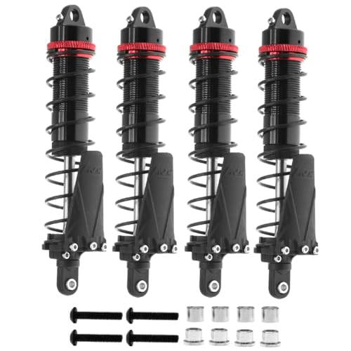 Tdkjfoutr 4PCS Metall 120mm Stoßdämpfer Öldämpfer für 1/10 RC Crawler Auto Axial SCX10 AXI03007 RBX10 D90 TRX4, Schwarz von Tdkjfoutr