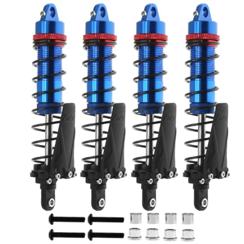 Tdkjfoutr 4PCS Metall 120mm Stoßdämpfer Öldämpfer für 1/10 RC Crawler Auto Axial SCX10 AXI03007 RBX10 D90 TRX4 Ersatzteile, Blau von Tdkjfoutr