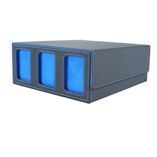 Tdkjfoutr Aufbewahrungsbox für Sammelkarten mit Sichtfenster Magnetverschluss Kartenhalter für Magic Spielkarten Blau von Tdkjfoutr