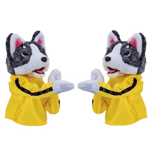 Tdkjfoutr Neues Handpuppenspielzeug in Form Eines Boxhundes - Handpuppen für die Gefühlvolle Familie, Tierspielzeug für Kleinkinder mit Geräuschen und Box-Action, 2 Stück von Tdkjfoutr
