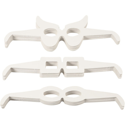 Brillen, H 4,5-10 cm, L 32 cm, Weiß, 160 Stk/ 1 Pck Brillen, H 4,5-10 cm, L 32 cm, Weiß, 160 Stk/ 1 Pck von TeACH Me