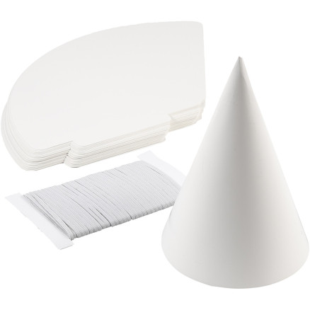 Kegel, H 23 cm, D 16,5 cm, 230 g, Weiß, 50 Stk/ 1 Pck von TeACH Me