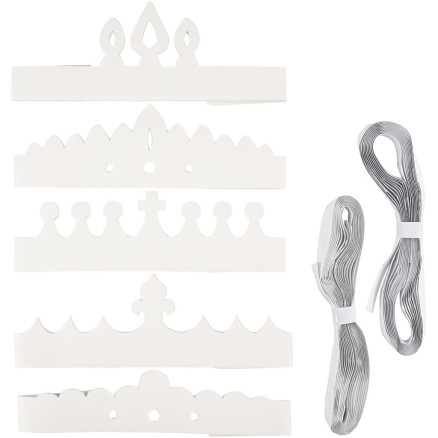 Kronen, H 10-16,5 cm, L 60 cm, 230 g, Weiß, 50 Stk/ 1 Pck Kronen, H 10-16,5 cm, L 60 cm, 230 g, Weiß, 50 Stk/ 1 Pck von TeACH Me