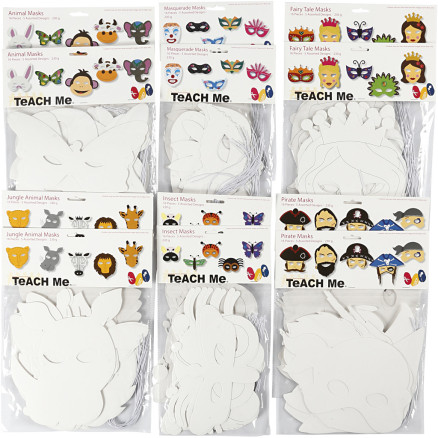 Pappmasken, H 15-22 cm, B 24-25 cm, Weiß, 192 Stk/ 1 Pck Pappmasken, H 15-22 cm, B 24-25 cm, Weiß, 192 Stk/ 1 Pck von TeACH Me