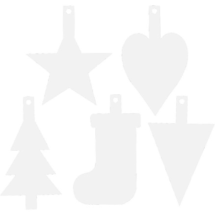 Weihnachtsanhänger, H 23,5-26,5 cm, B 15,5-20,5 cm, Weiß, 100 Stk/ 1 P von TeACH Me