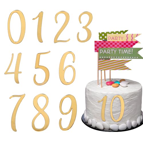 10 Stück Happy Birthday Cake Topper, Geburtstag 0-9 Tortendeko Gold Wiederverwendbar Happy Birthday Cake Topper Kuchen Deko Geburtstag Für Party Hochzeit Jubiläum Feier 10 Stück Happy Birthday Cake Topper, Geburtstag 0-9 Tortendeko Gold Wiederverwendbar Happy Birthday Cake Topper Kuchen Deko Geburtstag Für Party Hochzeit Jubiläum Feier von Teaaha