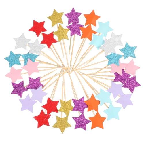 40 Stück Star Cupcake Toppers, Glitter Stern Form Tortendeko, Muffin Dekoration, Mehrfarbig Kuchen Deko Für Geburtstag, Hochzeit, Baby Dusche, Verlobung, Weihnachten, Party Kuchen Dekorationen 40 Stück Star Cupcake Toppers, Glitter Stern Form Tortendeko, Muffin Dekoration, Mehrfarbig Kuchen Deko Für Geburtstag, Hochzeit, Baby Dusche, Verlobung, Weihnachten, Party Kuchen Dekorationen von Teaaha