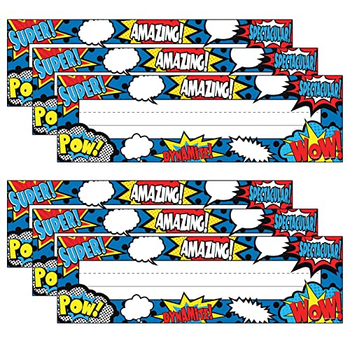 Superhero Flat Name Plates, 36 Per Pack, 6 Packs von Teacher Created Resources