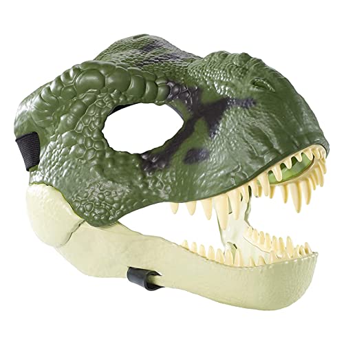 Teahutty Dinosaurier Maske Kopfbedeckung, Halloween Party Latex Tier T-Rex Dinosaurier Kopfmaske Party Maskerade Maske Dinosaurier Rollenspiel Requisiten mit Öffnungsbacke, einfach zu tragen von Teahutty
