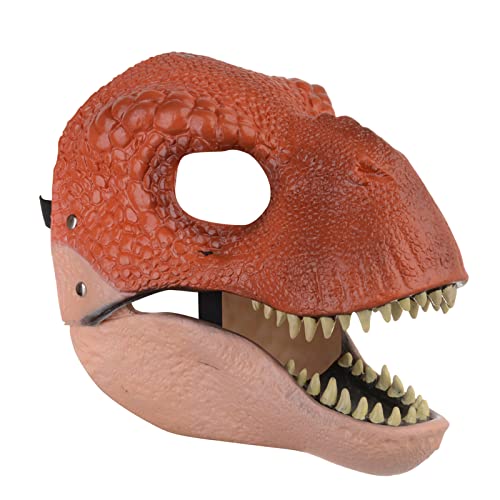 Teahutty Dinosaurier Maske Kopfbedeckung, Halloween Party Latex Tier T-Rex Dinosaurier Kopfmaske Party Maskerade Maske Dinosaurier Rollenspiel Requisiten mit Öffnungskiefer, einfach zu tragen von Teahutty