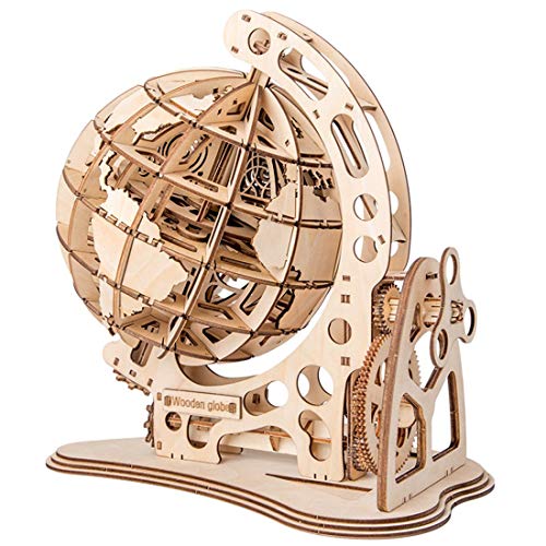 Teakpeak Globus Puzzle 3D, Holzpuzzle Globus 3D Modellbausatz Mechanische 3D Puzzle Mechanische Puzzle von Teakpeak