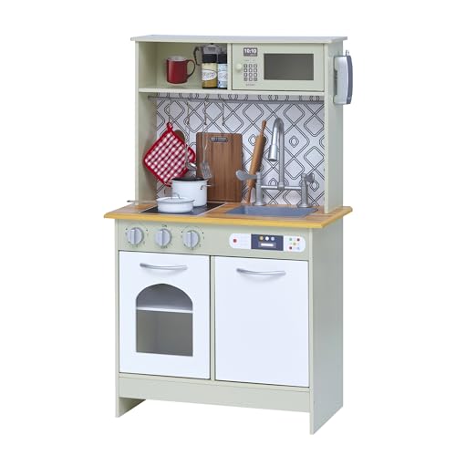 Teamson Kids Küche Für Kinder Aus Holz Little Chef Boston mit Interaktiven Funktionen & 9 Kochzubehör, Hellgrün/Weiß TD-12679D Teamson Kids Küche Für Kinder Aus Holz Little Chef Boston mit Interaktiven Funktionen & 9 Kochzubehör, Hellgrün/Weiß TD-12679D von Teamson Kids