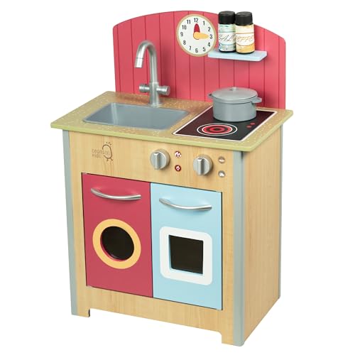 Teamson Kids Küche Klassisch Für Kinder Aus Holz Little Chef Porto Holzküchen-Spielset mit Interaktiven Funktionen & 4 Kochzubehör Rot/Natur TD-13595A Teamson Kids Küche Klassisch Für Kinder Aus Holz Little Chef Porto Holzküchen-Spielset mit Interaktiven Funktionen & 4 Kochzubehör Rot/Natur TD-13595A von Teamson Kids