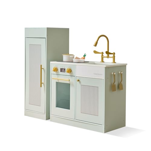 Teamson Kids Little Chef Chester Kinderküche in Grün mit Zubehör, Spielküche für Kinder aus Holz mit Herd, Backofen und Stauraum Teamson Kids Little Chef Chester Kinderküche in Grün mit Zubehör, Spielküche für Kinder aus Holz mit Herd, Backofen und Stauraum von Teamson Kids