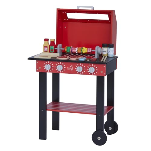 Teamson Kids Little Helper Backyard Draussen Drinnen BBQ Grill Spielset Spielzeug mit Interaktiven Funktionen & 25 Rollenspiel Zubehör, Rot TD-13544B Teamson Kids Little Helper Backyard Draussen Drinnen BBQ Grill Spielset Spielzeug mit Interaktiven Funktionen & 25 Rollenspiel Zubehör, Rot TD-13544B von Teamson Kids
