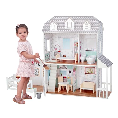 Teamson Kids - Traumland-Bauernhaus 12" Doll House - Whtie / Grau TD-12901A von Teamson Kids