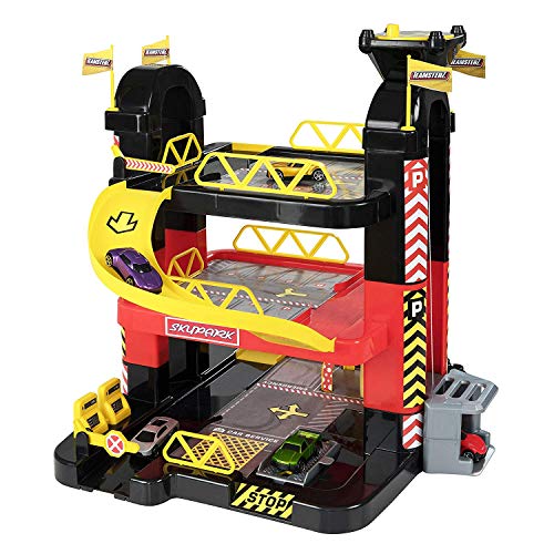 CYP BRAND Teamsterz 1416475 3 Spielset 3-stöckiges Parkhaus mit 5 Autos, für 3–6 Jahre von CYPBRANDS