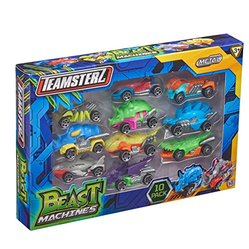 Teamsterz Beast Machine Dino-Auto-Spielset | 10 Druckguss-Dinosaurierautos im Lieferumfang enthalten | 10er-Pack Auto-Set | Mädchen ab 3 Jahren von Teamsterz