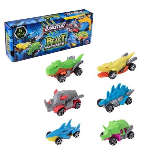 Teamsterz Hti Beast Machines Spielzeug Auto Set | 6 x Monster Auto Spielzeug | Hai Spielzeug Auto Krokodil- Alligator- und Dinosaurier Autos | 6er-Pack Auto-Set | Auto Kinderspielzeug ab 3 Jahre von Teamsterz