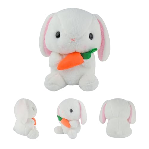 Teaque Bunny Stofftier, Plüschtier Kissen Mit Karotte, Hase Umarmungskissen, für Kinder und Erwachsene Geburtstagsgeschenk (8.7in/22cm) von Teaque