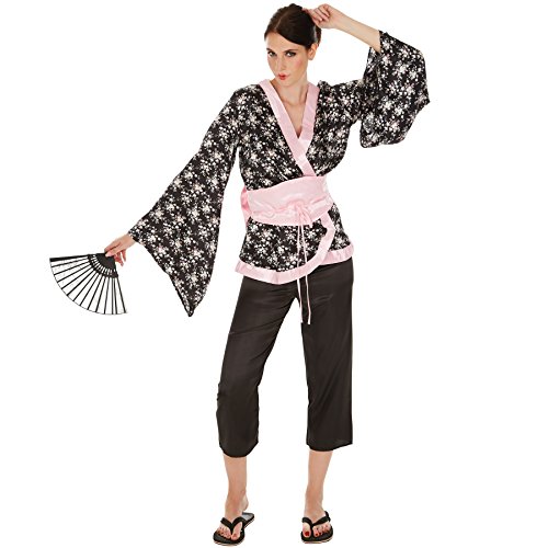 dressforfun Frauenkostüm Geisha | Wundervoller Kimono | bequeme Hose | inkl. Hüftgürtel und Bindeband mit großer Schleife (L | Nr. 300997) von tectake