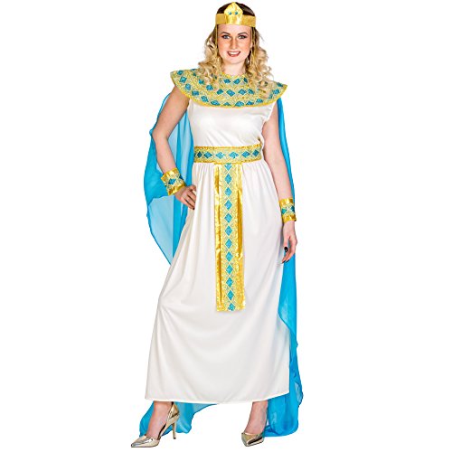 dressforfun Frauenkostüm Kleopatra Ägypterin | bezaubernden Kleid mit Bindegürtel | königlicher Haarschmuck | Handgelenkschmuck (XXL | Nr. 300389) von TecTake