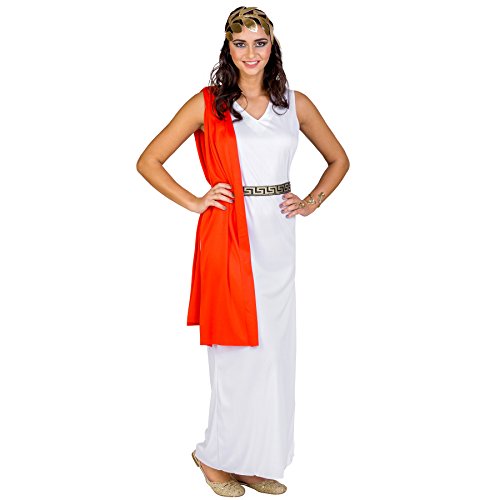 tectake dressforfun Frauenkostüm römische Göttin Venus | Aufgenähte, rote Schärpe | Bindegürtel mit Brokatmuster | Goldenes Lorbeer Haarband (S | Nr. 300262) von tectake