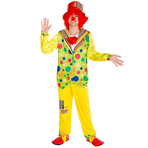 dressforfun Herrenkostüm Clown | Kostüm + Clown-Nase & Schlapphut | Harlekin Clown-Kostüm Fasching (L | Nr. 300835) von tectake
