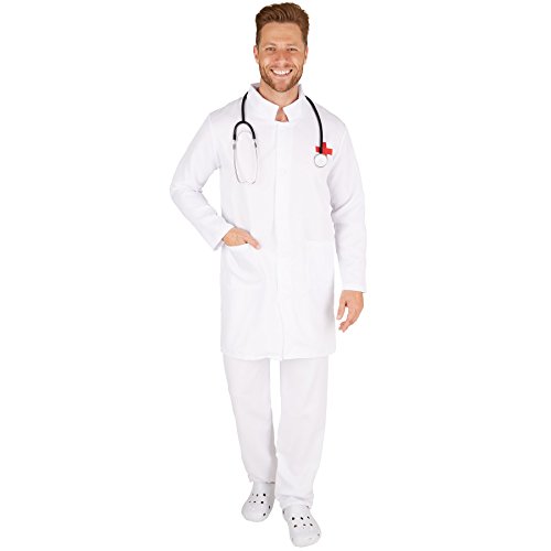 dressforfun Herrenkostüm Doktor | Knielanger Mantel | Strapazierfähige Hose (XXL | Nr. 301448) von tectake