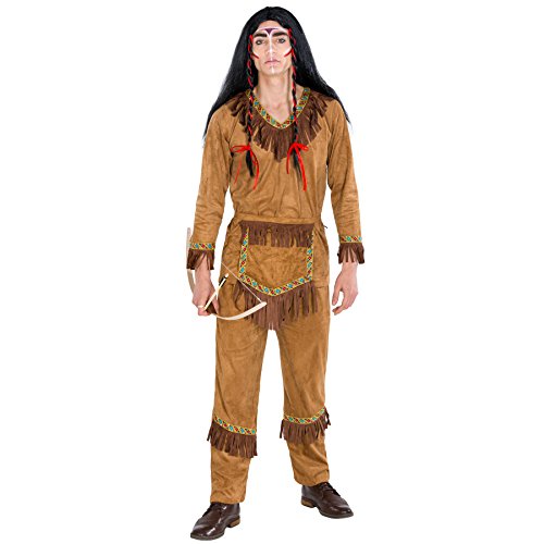 dressforfun Herrenkostüm Indianer Häuptling | Kostüm + Gürtel in Taschenoptik | Apache Indianer Faschingskostüm (XL | Nr. 300557) von tectake