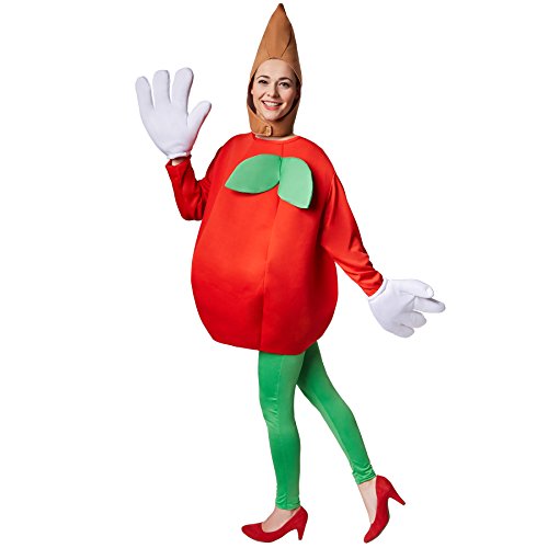 TecTake dressforfun Kostüm Apfel Apfelkostüm | Langärmliges, trendiges Oberteil in Form eines Apfels | Große, lustige Handschuhe | Inkl. Kopfbedeckung (XL | Nr. 301648) von TecTake