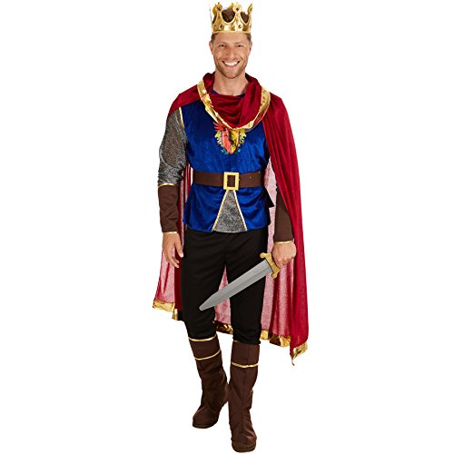 Herrenkostüm König | Langarmshirt mit Wappen-Aufdruck | Bequeme Hose | inklusive Stiefel- und Armstulpen (L) von tectake