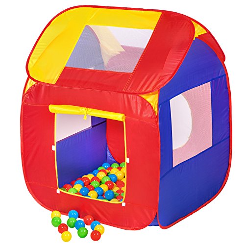 tectake® pop Up Kinderspielzelt | Spielhaus mit Bällebad | inkl. 200 Bälle + Tasche | -Diverse Modelle- (Typ 2 | Nr. 400729) von tectake