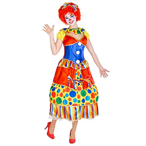 tectake dressforfun Frauenkostüm Clown | Ballkleid + Haarreif mit Schleife | Clownfrau Clown-Kostüm Fasching (L | Nr. 300779) von tectake
