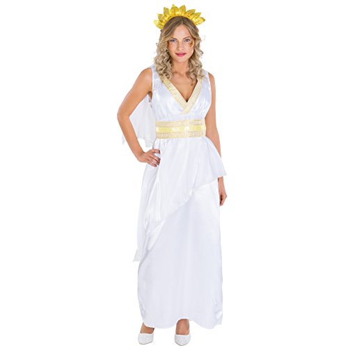 dressforfun Frauenkostüm Gattin Caesar | Langes Kleid mit wundervollem Ausschnitt und königlicher Borte inkl. Gürtel und Haarschmuck (XXL | Nr. 300475) von tectake